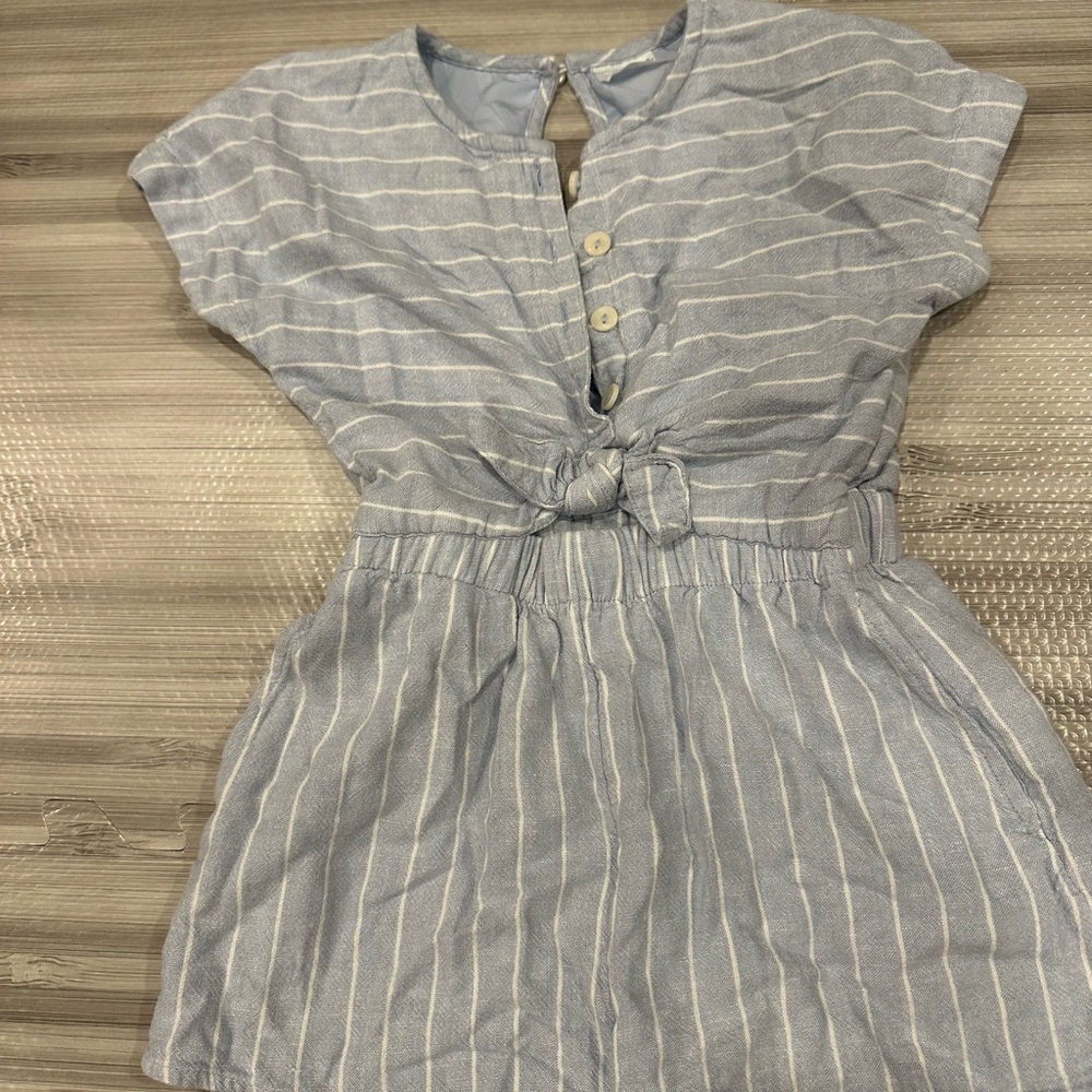 Abercrombie Kids Blue and White Striped Romper
